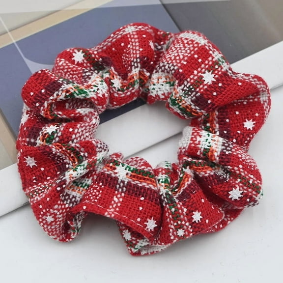 6pcs European and American New Christmas Scrunchies Snowflake Plaid Hair Accessories for Women Ponytail High Elasticity Hair Bands Graduation Valentine's Day Birthday Gifts