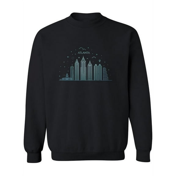 Atlanta Cityscape Night Doodle Sweatshirt Women -Image by Shutterstock, Female XX-Large