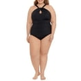 thumbnail image 6 of Embrace Your Curves™ By Miracle Brands® Women's and Women's Plus Sloane Keyhole Front One Piece Black Swimsuit, 6 of 8