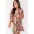 thumbnail image 5 of Women's Green Floral Print Mini Dress with Frilled Collar – Casual Summer Style [ZhiHiMeRi] | XL, 5 of 8