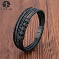 thumbnail image 2 of Pulsera de cuentas de acero inoxidable de lujo, joyería de moda para hombres, pulsera clásica de cuero trenzado multicapa, regalo de Año Nuevo para hombres Tan Jianjun unisex, 2 of 2