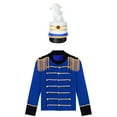 thumbnail image 3 of vastwit Boys Halloween Show Tuxedo Tops Drum and Trumpet Team Honor Guard Uniform Blazers Jacket with Royal Blue 4, 3 of 7