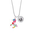 thumbnail image 2 of Delight Jewelry Resin Bright Paint Pony Silvertone Script Initial Disc - U - Charm Necklace, 20"+3", 2 of 4