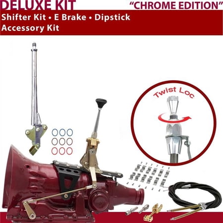 American Shifter AOD Shifter Kit 6 in. E Brake Cable Clamp Dipstick for D3F68