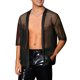 thumbnail image 1 of CARDIGÁN MALLA TRANSPARENTE CHIC INSPIRADOR PARA HOMBRES, CAMISAS DE MANGA 3/4, TOPS DE FIESTA TRANSPARENTES, 1 of 4