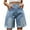 Light Blue, variant on Inleife Denim Shorts for Women Casual Waist Fashion Solid Pocket Jeans Half Shorts
