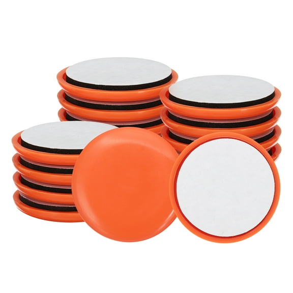 45mm Furniture Sliders, 16pcs Furniture Movers Sliders Round Gliders Self-adhesive for Carpet Heavy Furniture Floor Protectors Surface Table Desk Sofa, Orange