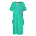 thumbnail image 4 of Vestido holgado con bolsillos, color turquesa, agua, azul, olas del océano, reflujo y mareas, vestido de lujo de moda para mujer, mono de verano para mujer, 4 of 7