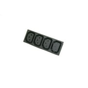 Interpower 83020110 IEC 60320 Four Position Accessory Module 1mm Panel Thickness, IEC 60320 Sheet F Socket Type, Black,