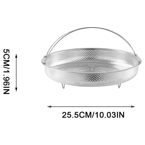 Qholemyo Multifunctional Household Stainless Steel Lifting Steam Rack Fine Mesh Draining Basket With Carrying Handle with storage home and kitchen kitchen necessities