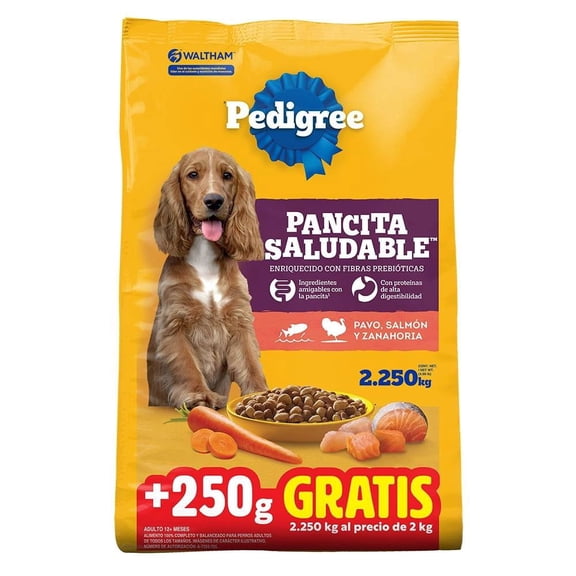 Alimento seco para perro Pedigree Pancita Saludable 2 Kg + 250g para adulto