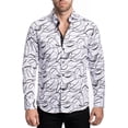 thumbnail image 6 of Men's Cotton Dress Shirt Button Long Sleeve Modern Fit Black Baroque Print M, 6 of 9