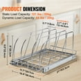 thumbnail image 3 of VEVOR Support de Casseroles et Poêles, Organisateur Extensible Coulissant sous Armoire, Plateau de Cuisson pour Plaques de Cuisson, Séparateurs de Fil Réglables, Support de Couvercle en Acier pour Armoire de Cuisine et Garde-Manger, 11.7"W, 3 of 9