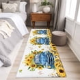 thumbnail image 5 of Sunflower Runner Rug 2x6 FT, Non Slip Hallway Carpet, Watercolor Summer Floral Botanical Truck Washable Soft Floor Carpet Throw Runner Carpet Long Rug for Entryway Kitchen Bedside Sliding Door, 5 of 9