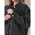 thumbnail image 5 of Unique Bargains Women's Button Down Cargo Pockets Denim Western Outfits L Black, 5 of 7