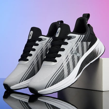 

Men s Mesh Lace Up Sport Sneakers Breathable Lightweight Anti Skid Shock Absorbing Casual Shoes For Running Walking