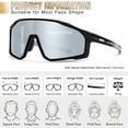 thumbnail image 5 of KANASTAL Sports Sunglasses Men Polarized Sun Glasses Women Wrap Around UV400 Protection Shades Ski Climbing Hiking Cycling Sailing Running - Mirrored Silver Lens, 5 of 5