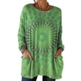 thumbnail image 4 of Long Sleeve Shirts for Women Long Sleeve Shirts Work Tops To Wear With Leggings Blouse With Packets Wear Green Shirt L, 4 of 5