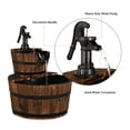thumbnail image 6 of Wooden Barrel Waterfall Fountain - 2-Tier Outdoor Garden Fountain with Electric Pump - Rustic Patio Decor - 3 Gallon Capacity, 6 of 9
