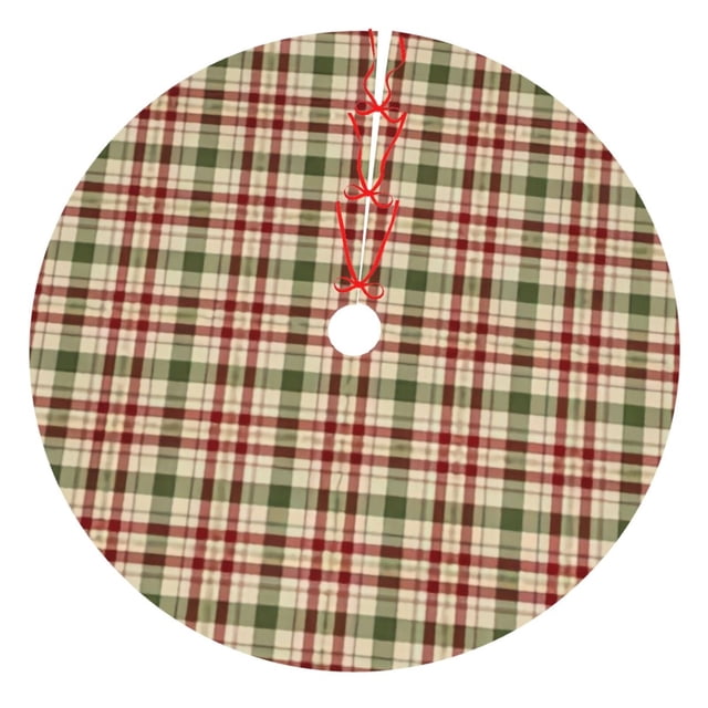 Faldas para árbol de Navidad a cuadros de 48 pulgadas, gruesas, para decoración navideña de invierno, para decoración rústica de Navidad