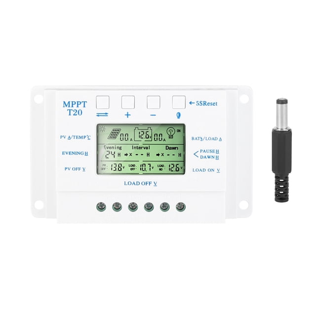 Controlador de carga de panel solar PWM 12V/24V Regulador automático PWM Pantalla LCD