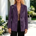 thumbnail image 6 of Warop Faux Suede Blazer for Women Open Front Lapel Long Sleeve Jacket Casual Office Wear Fall Suits with Pockets, 6 of 7