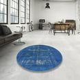 thumbnail image 3 of Ahgly Company Indoor Rectangle Mid-Century Modern Blue Persian Area Rugs, 2' x 5', 3 of 6