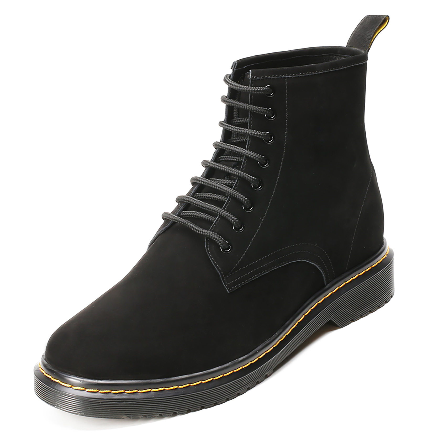 CMR CHAMARIPA Mens Height Increasing Boots Black Nubuck Leather Boots