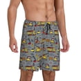 thumbnail image 2 of Fuzoiu Modern Excavator Print Pajama Shorts for Men, Men's Pajama Bottoms,Mens Lounge Sleepwear,Pajama Pants with Pocket-Medium, 2 of 6