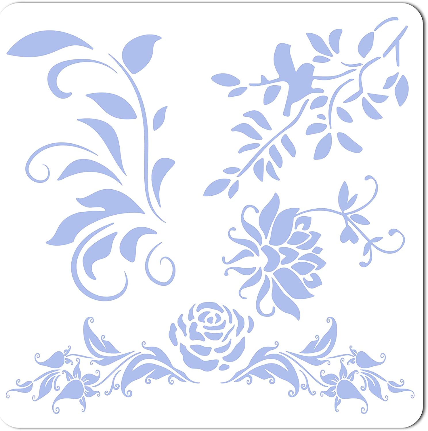 Large Rose Vines Stencil Flowers Stencils for Painting on Wood Reusable  Floral Bird Plastic Decoration Template for Painting on Canvas Fabric Wall