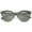 Matte Black-Black / Green, variant on sunglassLA Unisex Modern Half Frame Metal Trim Round Cat Eye Sunglasses (Shiny Black-Gold / Smoke) - 53mm