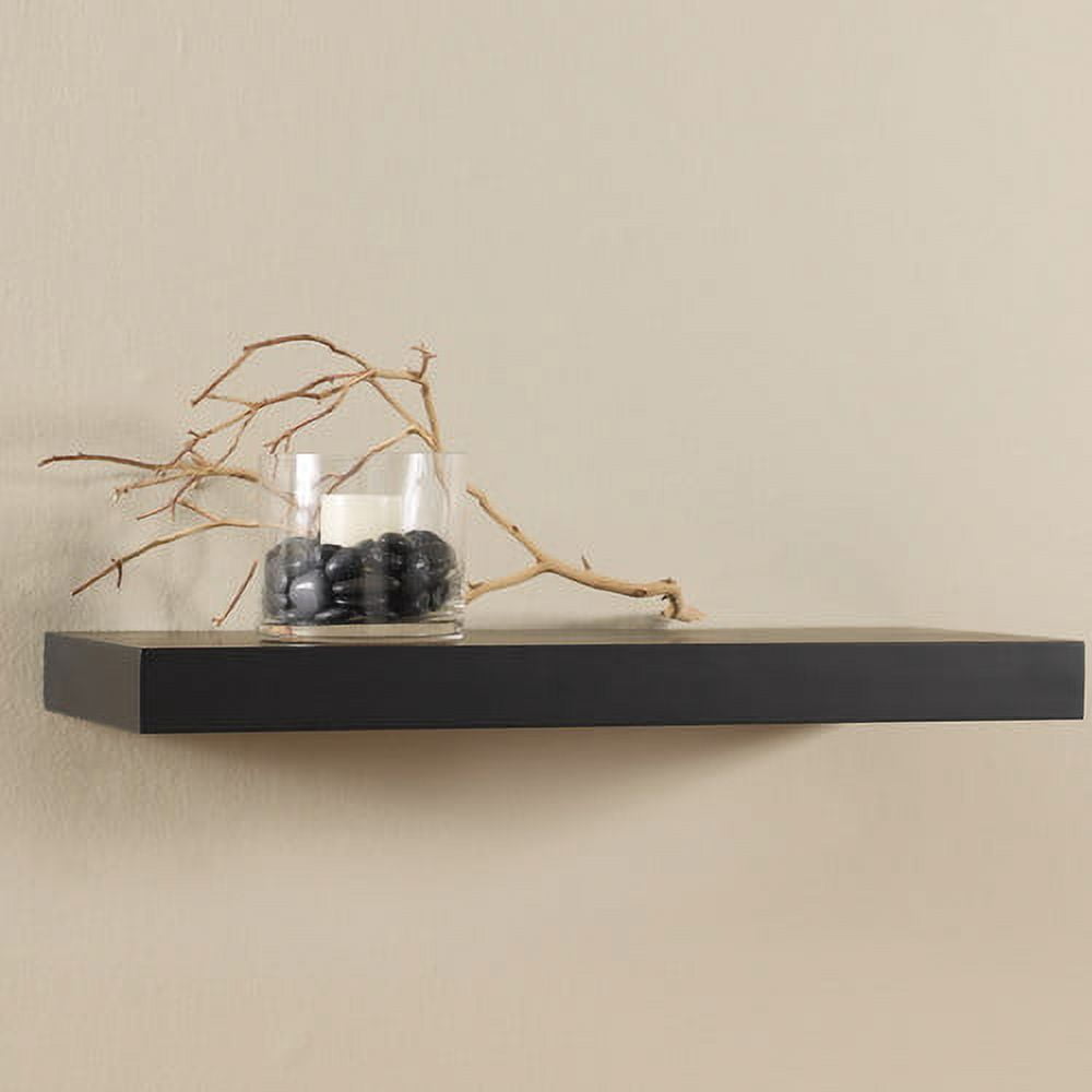 InPlace 36W x 10Dx 2H Inch Chicago Bracket less Floating Shelf, Espresso