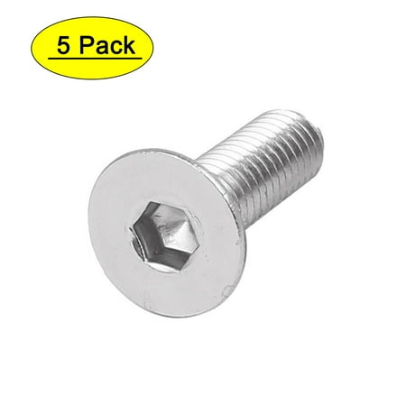 

M6x20mm 316 Stainless Steel Countersunk Flat Head Hex Socket Cap Screw Bolt 5pcs