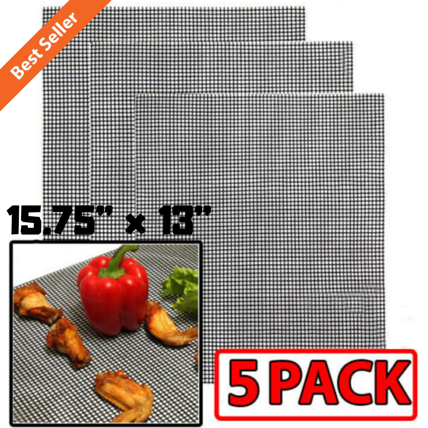 Fish Grill Mat 2pc Box Scoutdoors Elite Grill Gear Vegetables PFOA Free and More Grill Shrimp 