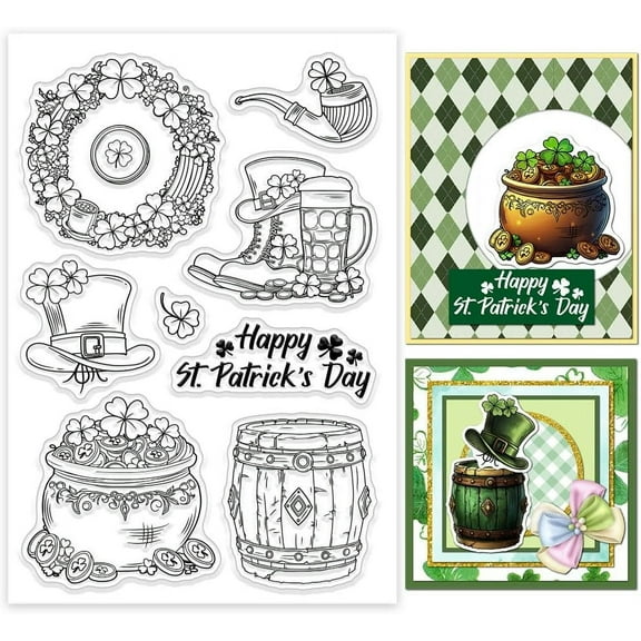1 Sheet Custom PVC Plastic Clear Stamps for DIY Scrapbooking oto Album Decorative Cards Making Clover 160x110x3mm