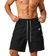 thumbnail image 6 of Men's Casual Shorts 5 Inseam Quick Dry Lightweight Stretchy For Beach Vacation Hiking Gym Workout Running | Zenithor,Black M, 6 of 6
