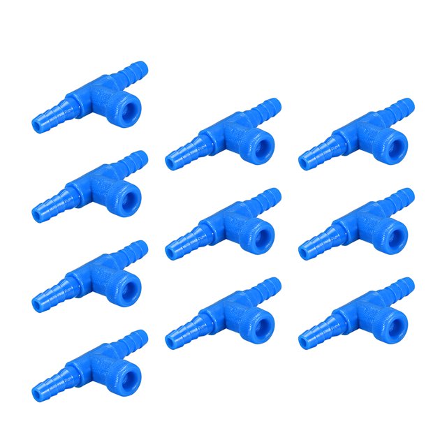 Válvula de aire para acuario en forma de T, válvulas de control de bomba de aire de 2 vías para tanque de peces, plástico azul, 10 piezas