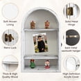thumbnail image 2 of CFCSRP Shadow Box Frame 10x16 Arch-Shaped Display Cases with Linen Back and Removable Shelves, Picture Frame Wedding Bouquet Memorabilia Medals Photos Memory Box for Keepsakes(Old White), 2 of 7