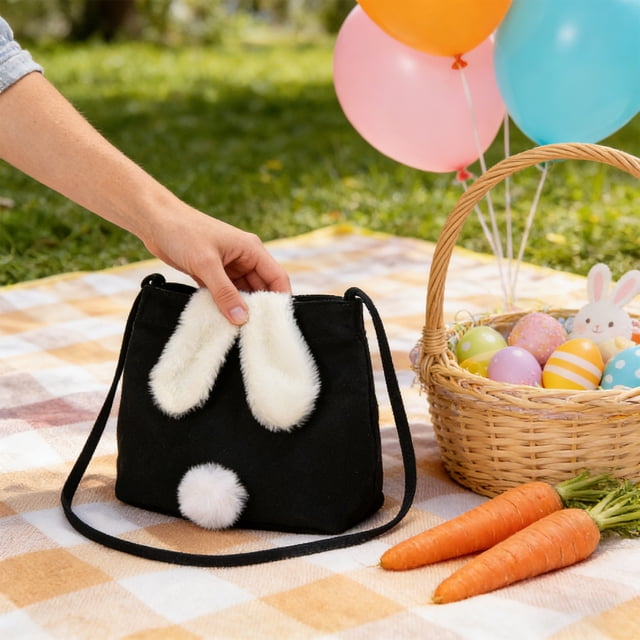 Organizadores de armario y almacenamiento, Organización y almacenamiento, Contenedores de almacenamiento, Bolsa de mano/cesta de conejito de Pascua Bolsa de almacenamiento de regalo decorativa Bolsas