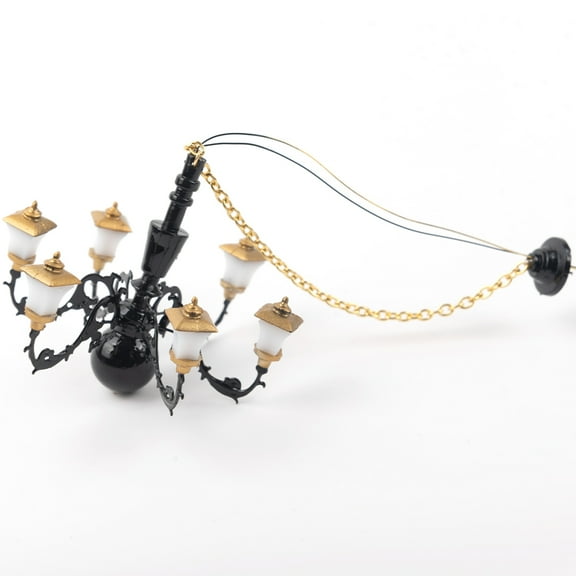 Raindrops Miniature Chandelier Light Fixture for Decoration Multi Color Metal ABS Ideal for Mini Houses and Living Rooms