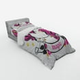 thumbnail image 2 of Ambesonne Cartoon Bedding Set 3 Pcs, Unicorn with Pink Hair, Twin, Pink White, 2 of 2