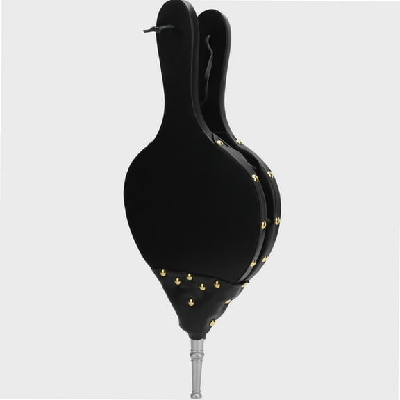 Fireplace Bellows Large Wood Air Blower Cast Nozzle for Outdoor Camping BBQ Grill Chimney Hand Bellow Pump Pit Barbeque Fire Tools Accessories with Hanging Strap[Silver tube]