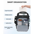 thumbnail image 6 of WANDF 18'' Carry on Travel Backpack with Clear Toiletry Bag,30L Airline Approved Personal Item Bag 18x14x8 with USB Port, Laptop Backpack Casual Daypack for Weekender Business(Black), 6 of 10