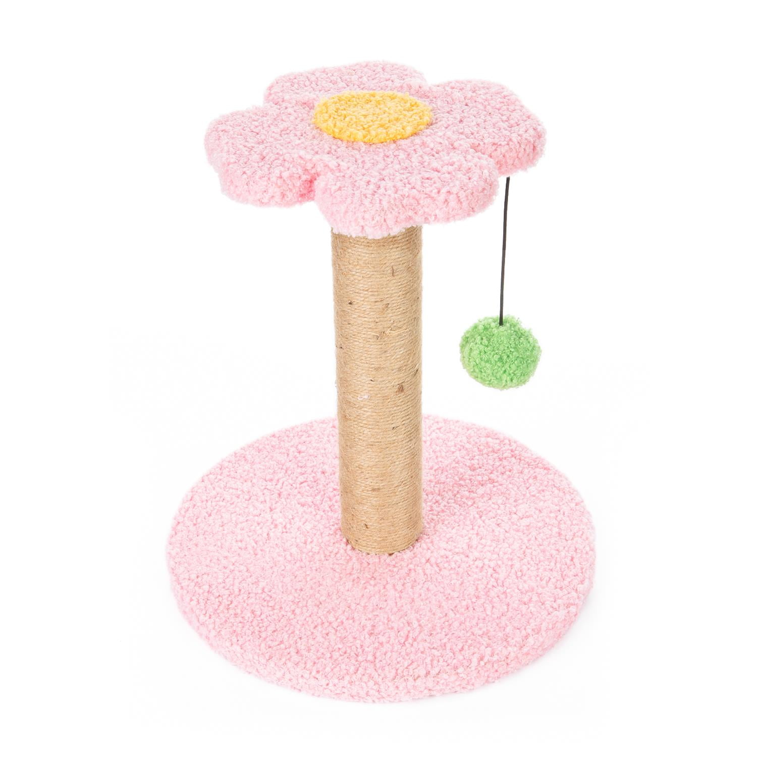 Pefilos 23" Cat Scratching Post, Small Cat Scratcher Tree for Indoor Cats with Removable Flower Cat Bed, Cat Tree Tower with Spring Ball, Pink Pefilos 23" Cat Scratching Post, Small Cat Scratcher Tree for Indoor Cats with Removable Flower Cat Bed, Cat Tree Tower with Spring Ball, Pink