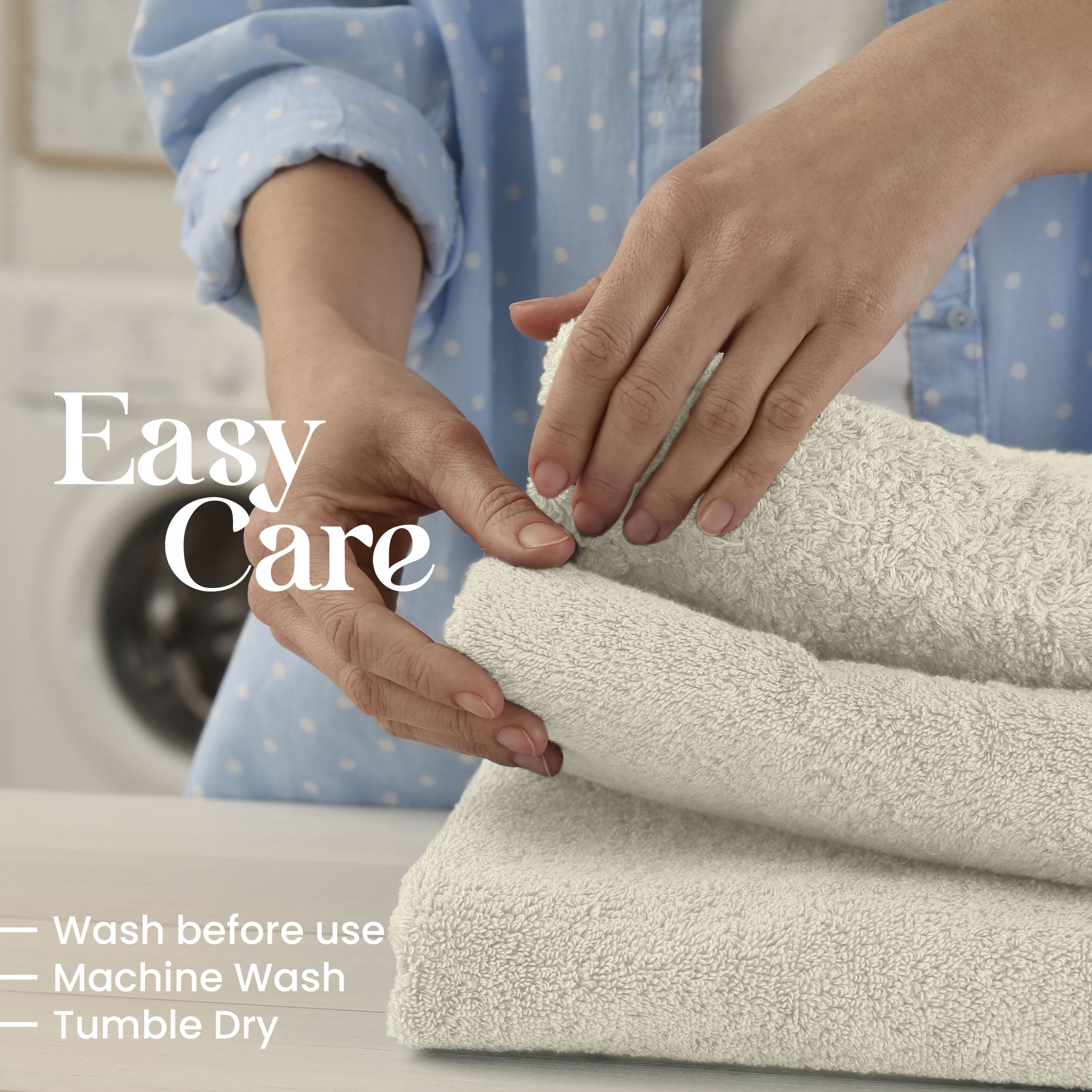 Utica 6-Piece Towel Set | 100% Cotton Soft & Absorbent Everyday Towels | Ivory