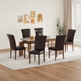 thumbnail image 7 of Mid-Century PU Dining Chairs with Nailhead Detail and Wooden Legs, Upholstered Side Chairs for Kitchen and Dining Room – Beige, 7 of 7