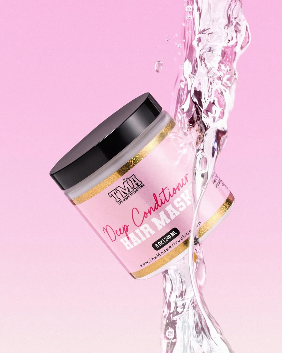 The Mane Attraction Deep Conditioning Hair Mask – Intensive Moisture & Repair Treatment for Dry, Damaged & Curly Hair – Shea Butter, Aloe & Castor Oil – Frizz Control – Silicone Free – 8oz