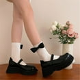 thumbnail image 6 of Milue Womens Calf Socks Spring And Autumn Crew Socks Bowknot Knee High Ribbed Socks, 6 of 21