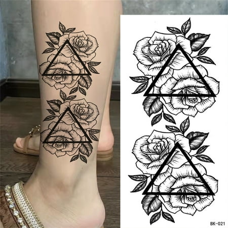 

RunJia Savings Clearance Sketch Tattoos Stickers Abstract Stickers Rose Flowers