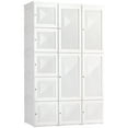 thumbnail image 1 of HOMCOM Garde-Robe Portative Armoire Pliante avec Rangement en Cubes, Blanc, 1 of 10